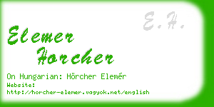 elemer horcher business card